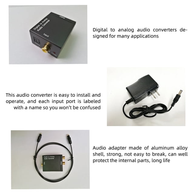 L/R Audio Adapter with Charging Cable Transmission Optical Adapters Aluminum USB Amplifier for Coffee Company Using Supplies Adaptor+USB+Optical