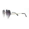thumbnail image 3 of Womens Rimless Unique Laced Edge Heart Shape Retro Sunglasses Gold Smoke, 3 of 4