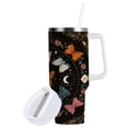 thumbnail image 2 of 40 oz Insulated Stainless Steel Tumbler Double Wall Stainless Steel Tumbler with 2-Way Drinking Colorful Butterflies with Flowers, 2 of 9