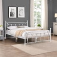 thumbnail image 3 of White Full Victorian Style Metal Platform Bed (Fully Slated), 3 of 3