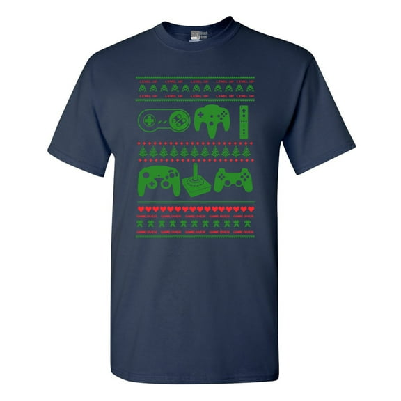 Controller Video Games Ugly Christmas Funny DT Adult T-Shirt Tee