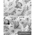 thumbnail image 6 of Easter Linen Curtain Valance for Bedroom/Bathroom/Kitchen/Office/Living/Dining Room Windows,Black White Bunny Sketch Flowers Simple White Rod Pocket Topper Drapes Decorative Cafe Drapery Panel 42x18, 6 of 6