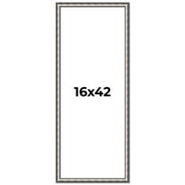16x42 Frame Silver Real Wood Picture Frame Width 1.125 Inches | Interior Frame Depth 0.5 Inches |