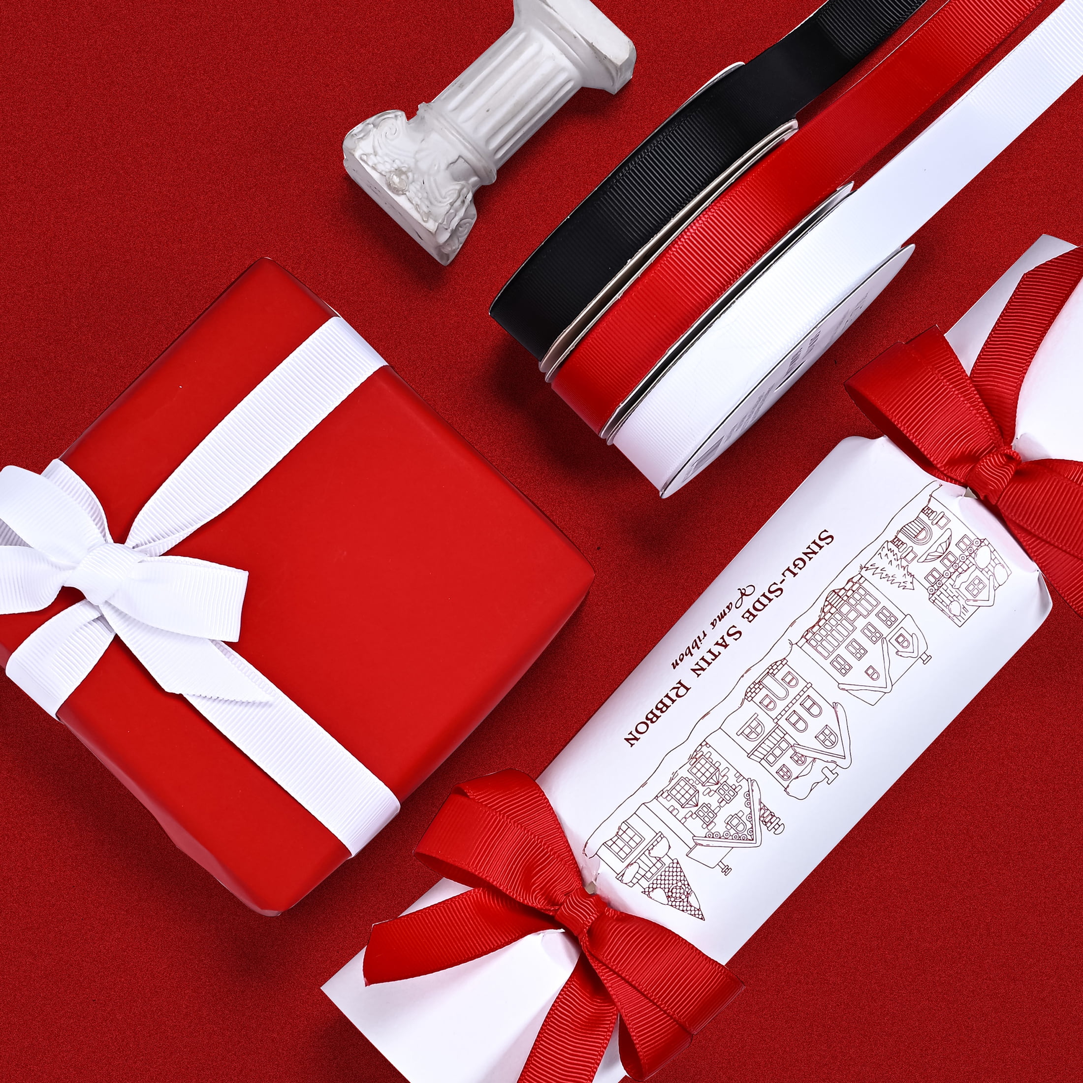 Gwen Studios 7/8" Red Grosgrain Ribbon, 7 Yards