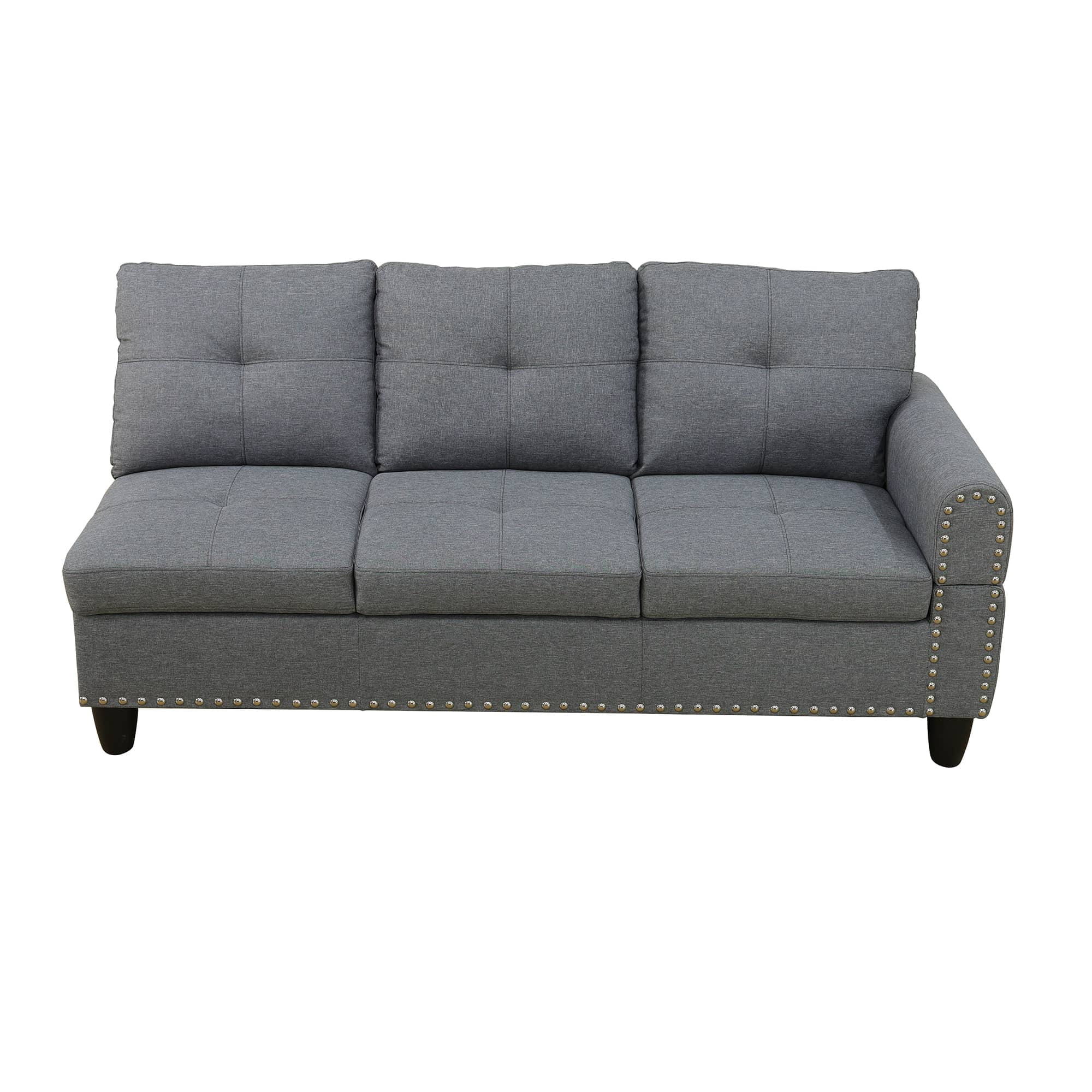 MAYEERTY 97" Linen Sectional Couch (3-Piece Set) - Living Room Sofa, Gray