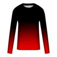 thumbnail image 5 of Mens Graphic T Shirts Button Up Shirt Women Clearance, Big and Tall Solid Color Shirts Mens Dress Shirt Men's Gradient Printed Long Sleeved Round Neck Pullover T-Shirt Top Long Style E162, 5 of 5