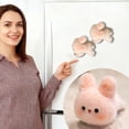 thumbnail image 4 of Magnetic Plush Rabbit Car Decor, Funny Car Magnets, 14 cm Soft Animal Cute Fridge, 3D Kawaii Stuffed Animal Ornament, Magnetic Home Decoration for Dashboard, Side Mirror, Refrigerator, 4 of 5
