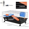 thumbnail image 3 of PawHut Small Animal Cage with Food Dish, Water Bottle, Hay Feeder, Black, 3 of 10