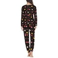 thumbnail image 3 of FOR U DESIGNS Aestheic Heart Pajama Sets for Women 2 Piece Long Sleeve and Pants Size 2XL Nightwear Long Crew Neck Tops Comfortable Jogger Sleepwear for Women Winter, 3 of 6