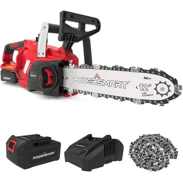 Cordless Chainsaw, 20V 12-Inch Electric Chainsaw with Auto Chain Tension & Lubrication, Battery Powered Chain Saw For Wood Cutting & Trimming (4Ah Battery And Fast Charger Included)