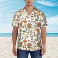 thumbnail image 5 of Uemuo Mushrooms Printed Regular Fit Short Sleeve Casual Hawaiian Shirt for Men,Aloha shirt,Tropical shirt,Floral print shirt,Vacation Beach shirt-X-Large, 5 of 9