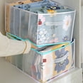thumbnail image 4 of Naturegr Wardrobe Organizer with Handle 5 Grids Large Capacity Dust-proof Foldable Storage Mesh Bed Sheet Quilt Cover Clothes Organizer for Bedroom, 4 of 7