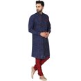 thumbnail image 4 of SKAVIJ Kurta Pajama Set for Men Traditional Wedding Party Dress Blue M, 4 of 6