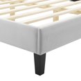 thumbnail image 5 of Platform Bed Frame, Tufted, Rivet Nailhead, Light Grey Gray, Velvet, Bedroom, Modern Contemporary Boutique HB35321, 5 of 13