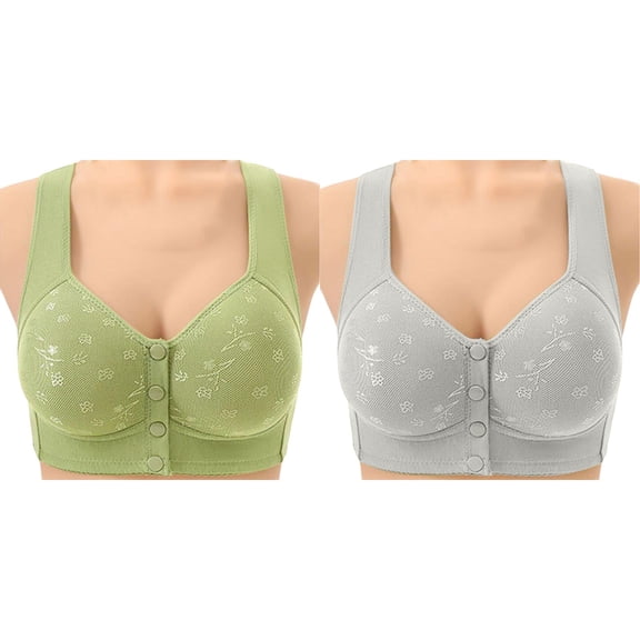 Conairie Bras for Older Women Front Closure Bra Full Coverage Comfortable Bras No Underwire Plus Size Bra