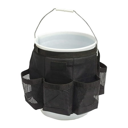 Walmeck Fishing Bucket Organizer for 5 Gallon Bucket Ice Fishing Tool Organizer Tackle Bag with Multi-Pockets Ideal for Car Washing Fishing and Gardening