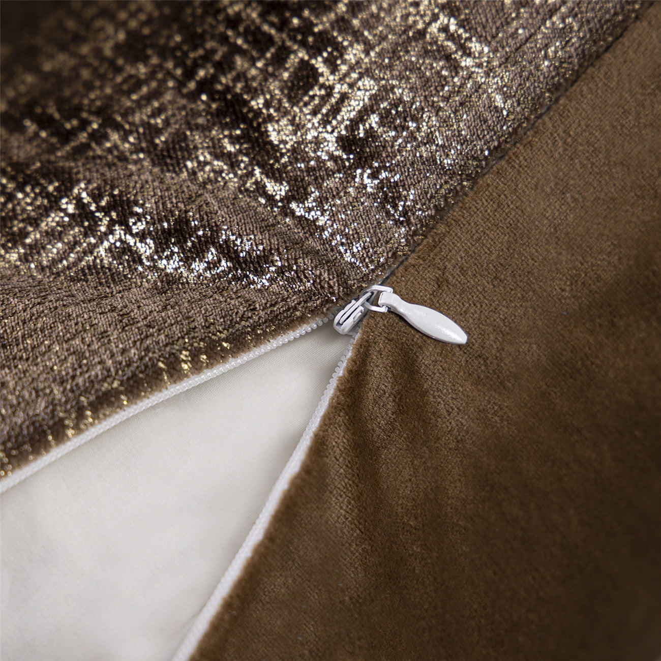 Phantoscope 12” x 20” Gilding Velvet Dark Brown Polyester Decorative Pillows with Inserts (2 Count)