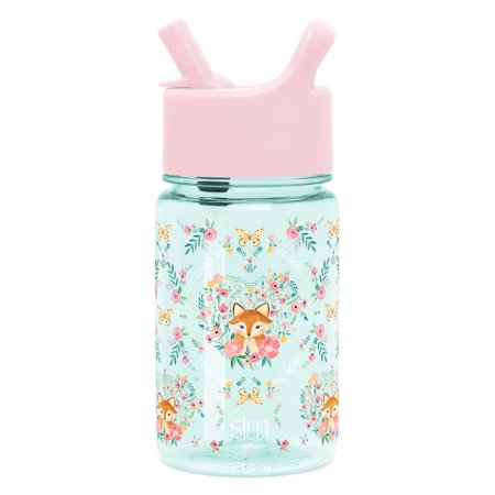 Simple Modern 12 oz Summit Kids Tritan Water Bottle with Straw Lid for Toddler - Dishwasher Safe Travel Tumbler - Fox and the Flower