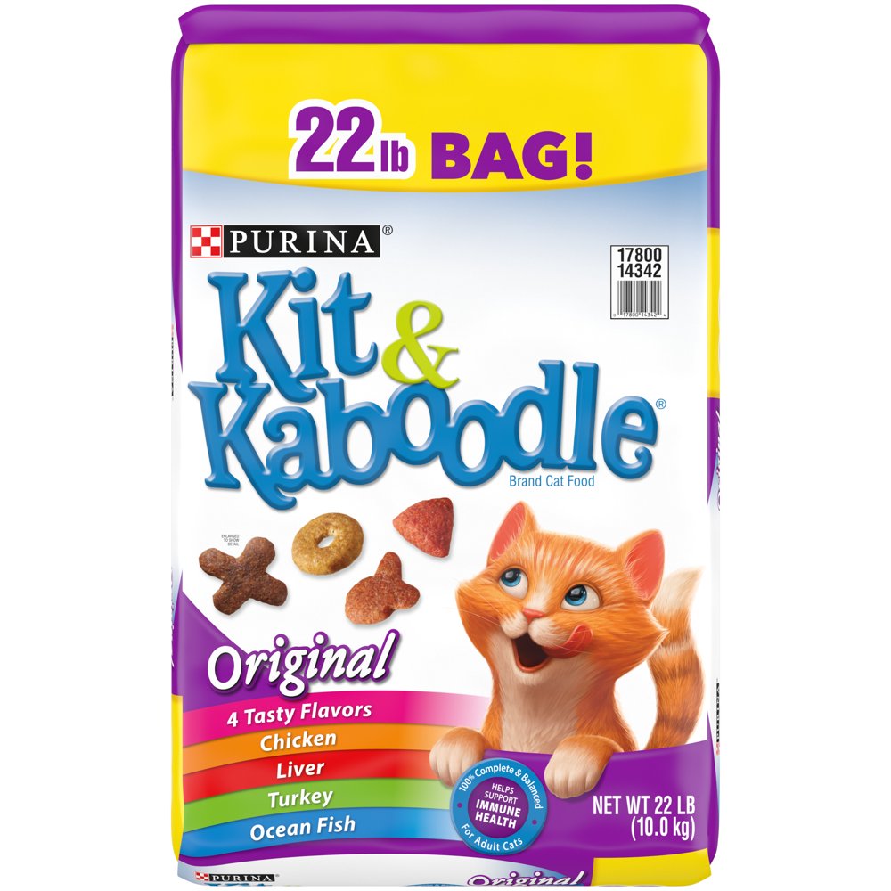 Purina Kit & Kaboodle Dry Cat Food, Original, 22 lb. Bag