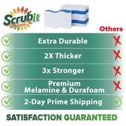 (25 Pack) Extra Durable Eraser Sponge by SCRUBIT - Kitchen, Bathroom, Floor & Wall Cleaner -Melamine Magic Cleaning Sponges - Extra Thick Erasers, Best Cleaning Supplies for The Toughest Stains & Dirt