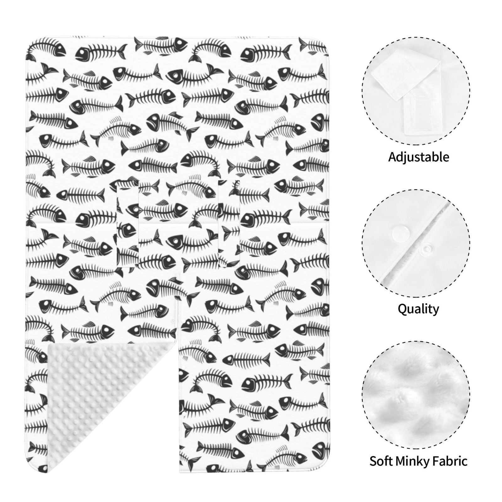 Naloa Fish Bones Baby Car Seat Cover, Breathable Baby Carrier Cover, Multiuse Baby Carrier Cover & Nursing Breastfeeding Cover