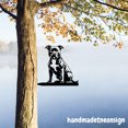 thumbnail image 3 of Handmadetneonsign Staffordshire Bull Terrier On Branch Metal Tree Stake, Bull Dog Garden Tree Stake 70034, 3 of 3