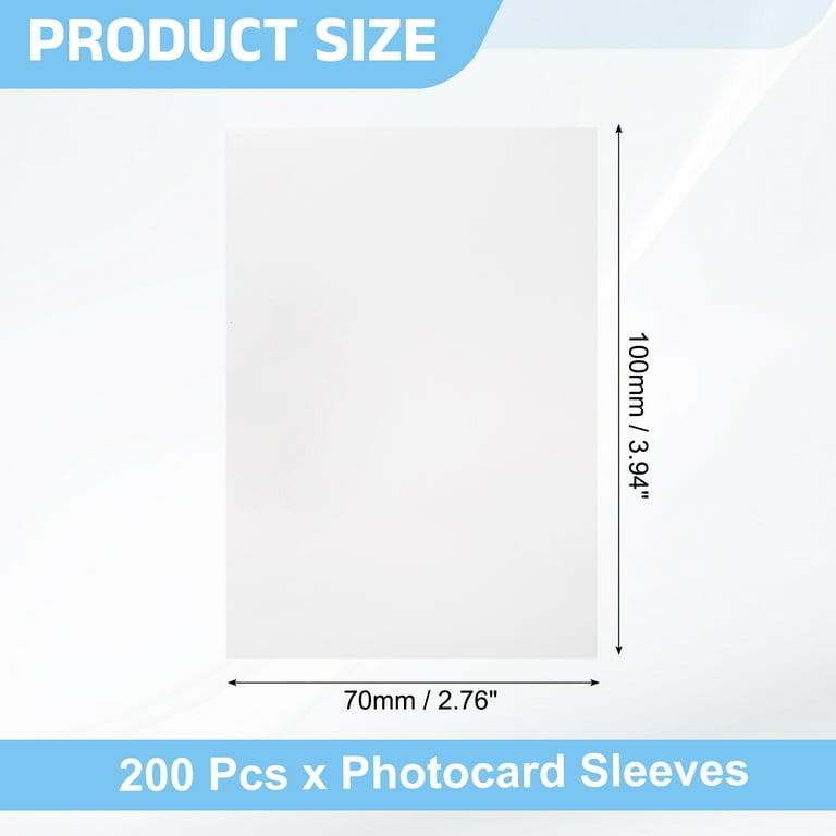 200 Pcs Photocard Sleeves, 70 x 100mm Kpop Card Protector Holder, Transparent 200 Pcs Photocard Sleeves, 70 x 100mm Kpop Card Protector Holder, Transparent