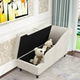 thumbnail image 4 of Apeaka Modern Faux Suede Ergonomic Design High-Density Foam Chaise, White, 4 of 5