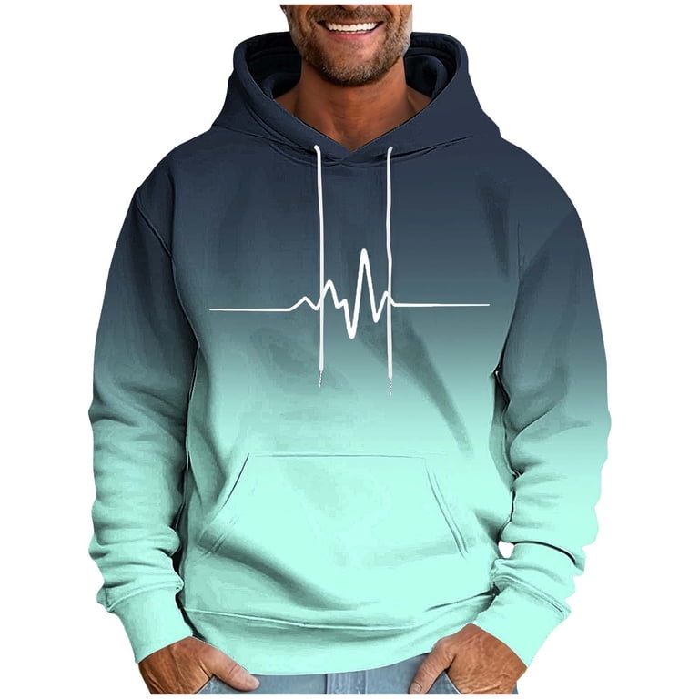 Txeol Men's Graphic Hoodie Sweatshirt Gradient Color Long Sleeve