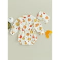 thumbnail image 4 of Wassery Baby Girl Halloween Clothes 3M 6M 12M 18M Infant Girl Casual Romper Tops Long Sleeve Pumpkin Print Jumpsuit Fall Outfits 0-18M, 4 of 8