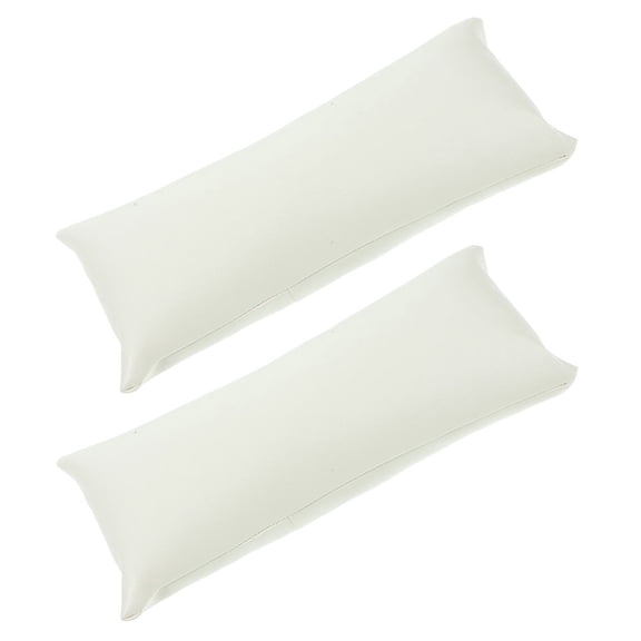 VORCOOL 2Pcs Compact Beige PU Watch Pillow for Jewelry Display and Storage Use