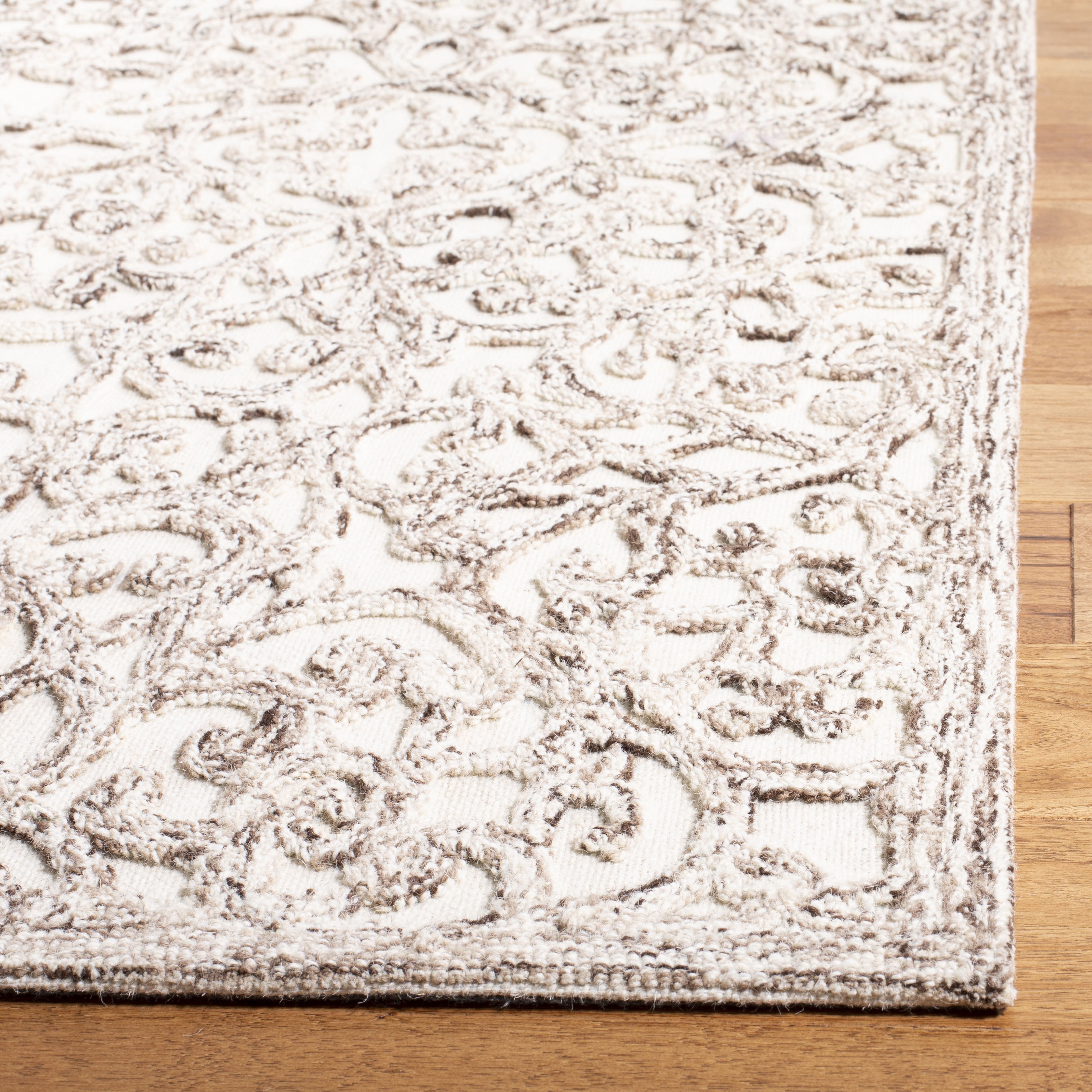 SAFAVIEH Trace Bryan Geometric Area Rug, Brown/Ivory, 2' x 3'