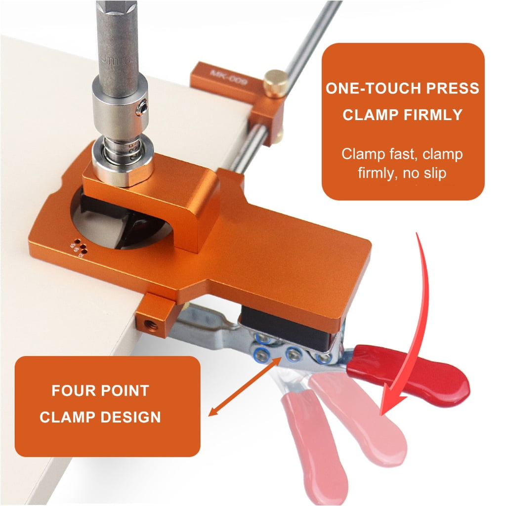 Concealed Hinge Jig with Extra Screw Hole Guide 35mm Hole Drilling Guide Locator for Cabinet Door Mounting Puncher Tool