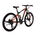 thumbnail image 5 of Full Suspension Mountain Bike Eurobike E7 18 inch Frame 27.5 Inch Wheels 21 Speed Shifter Disc Brakes Full Suspension Aldult for Mens Bicycle 3-Spoke Orange, 5 of 7