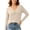 Beige(New&Hot), variant on No Boundaries Women's V Neck Front Ruched Textured Long Sleeve Shirts Lightweight Loose Slim Fit Casual Layering Lounge Tops,Green,Size XL
