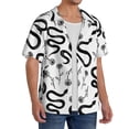 thumbnail image 2 of Sikiie Hand Drawn Snake Men's Wrinkle Free Untucked Cuban Shirt Business Casual Button Down Shirts Short Sleeve ShirtLarge, 2 of 5