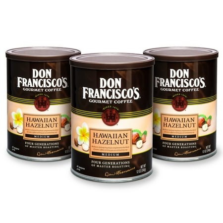 - Don Francisco's Hawaiian Hazelnut, Medium Roast, Ground Coffee, 12 oz. (Pack of 3)
