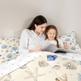 thumbnail image 4 of Manfei Watercolor Beige Seashell Starfish Coral Queen Comforter Set for Kids Boys and Girls, Marine Life Print Bedding Comforter Set, Reversible 3-Piece, 1 Comforter and 2 Pillowcases, 4 of 6