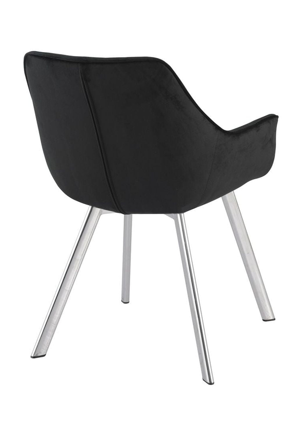 Topline Home Furnishings Dining Arm Chair, Velvet & Chrome Legs