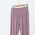 thumbnail image 4 of ylioge M-5X Plus Size Pajama Pants for Women Elastic High Waisted Modal-Trousers Womens Casual Solid Color Stretchy Straight Leg Homewear Pajamas Pant, 4 of 5