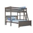 thumbnail image 3 of Max & Lily Solid wood L-Shaped Bunk Bed, Twin over Full with Bookcase for Kids, Clay, 3 of 14