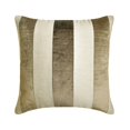 thumbnail image 1 of The HomeCentric Cushion Covers For Couch, Brown Pack of 2, 20x20 inch (50x50 cm) Throw Pillows, Velvet Patchwork Throw Pillows For Couch, Striped Pattern Modern Style Easter - Velvet Band Taupe, 1 of 5