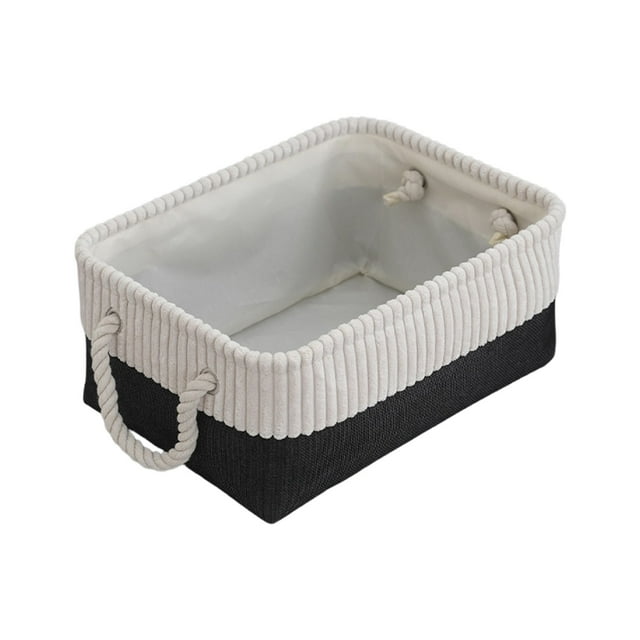 Leodye 1PCS Foldable Fabric Storage Basket Durable Design Home Clothing Toy Sundries Organizing Container Accessory -14.17*10.24*6.3 inches
