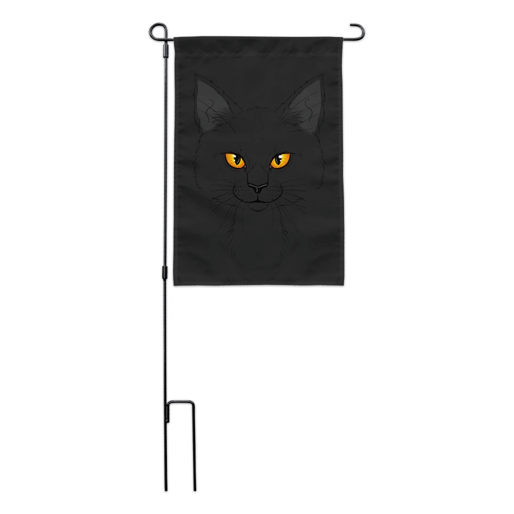 Black Cat Face Pet Kitty Garden Yard Flag - Walmart.com