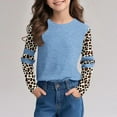 thumbnail image 6 of Ugoldhm Girls Tees Leopard Print Long Sleeve Round Neck Tops Drop Shoulder Fall Fashion Shirts, 6 of 7