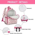 thumbnail image 4 of Pink Bows and Baseballs Pattern Backpack for School,Cute School Bag,Schoolbag with Adjustable Shoulder Straps & Padded Back,15.25"x11.5"x5.25", 4 of 5