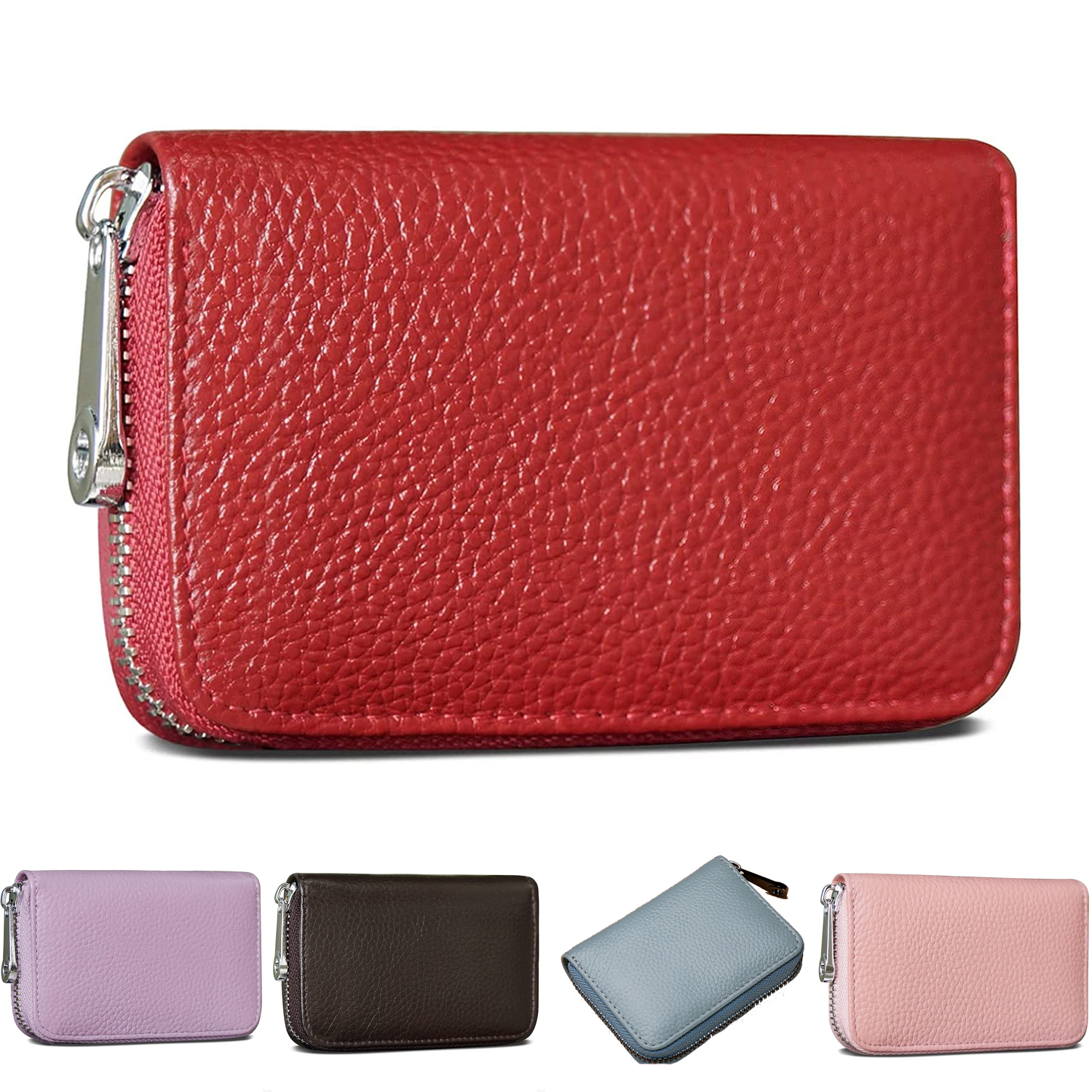 RFID Leather Mini Credit Card Wallet Credit Card Holder