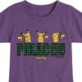 thumbnail image 3 of Pokémon - Pikachu Plaid Logo - Youth Girls Short Sleeve Graphic T-Shirt, 3 of 6