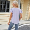 thumbnail image 5 of FLMEI Women's T-Shirts Short Sleeve Cotton Square Neck Summer Casual Tees Tops Pullover Short Sleeved S-XXL, 5 of 9