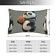 thumbnail image 2 of Fotbe Cartoon Pandas Basketball Funda de Almohada Decorativa Estilo Occidental, Lujo en Algodón, Fundas para Almohadas King, Cojín Estampado para Decoración del Hogar-14"x20", 2 of 6